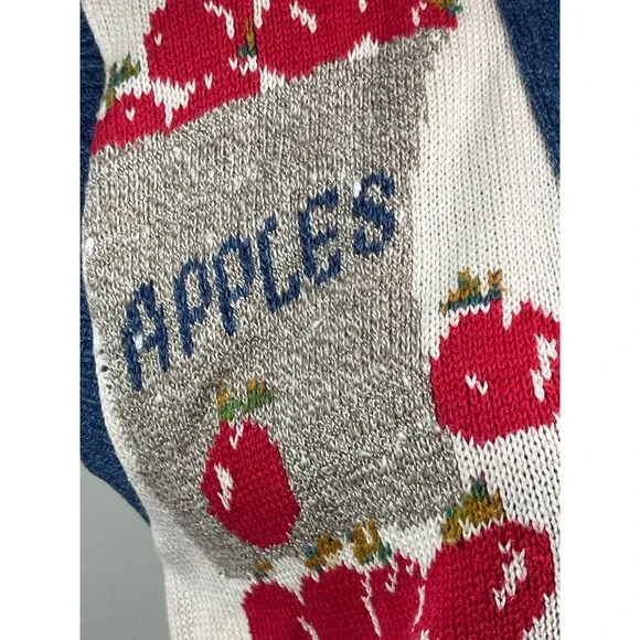 VTG Sweater Loft New York Harvest Knit Vest Apples Pumpkin S USA Autumn granny - Picture 6 of 11